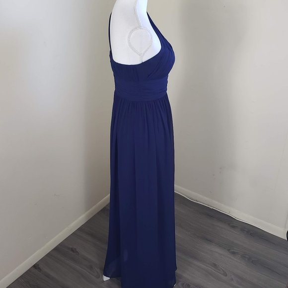 Donna Morgan Rachel Chiffon One Shoulder Formal Dress Midnight Blue Size 2 - Picture 5 of 12